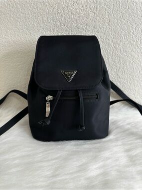 guess vintage heavy nylon draw string mini backpack Womens Eco Gemma Backpack, Drawstring Flap, Black : GUESS: Clothing, Shoes & Jewelry Mini Backpack Guess Drawstring Backpack